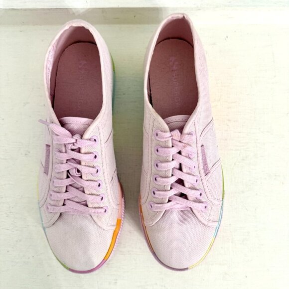 Superga Fantasia Pink Rainbow Platform Sneakers, Women’s Size EU 39 / US 6.5 - Picture 6 of 10